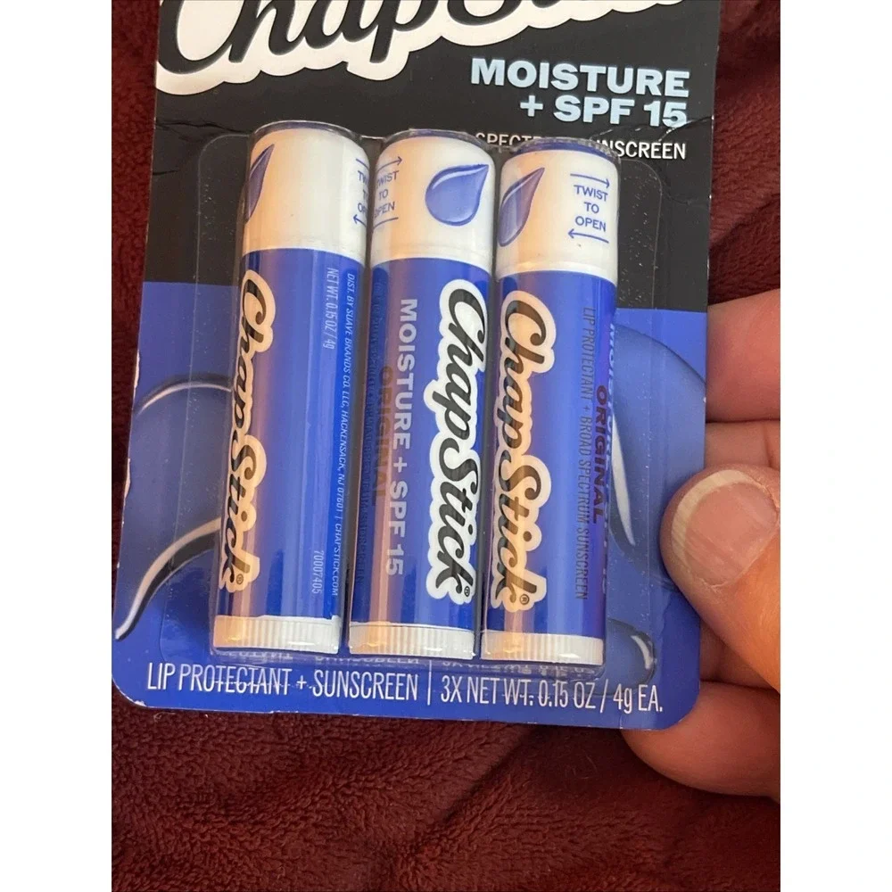 Lot Of 2 Three Packs Chapstick Tubes 24h Moisture + SPF 15 Lip‎ Protectant